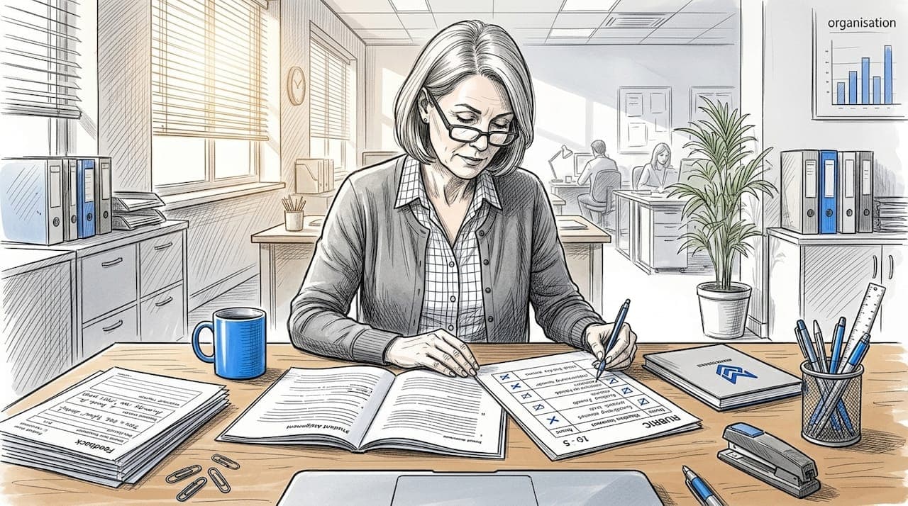 Structured assignment feedback for consistent CIPD grading